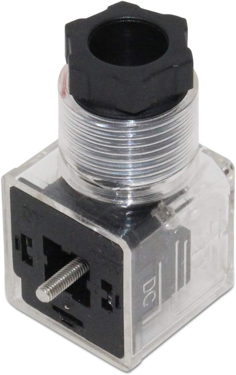 Summit Hydraulics موصل سولينويد 3 دبابيس من نوع DIN 43650 A مع ضوء LED، متوافق مع 12V و 24V - Image 2